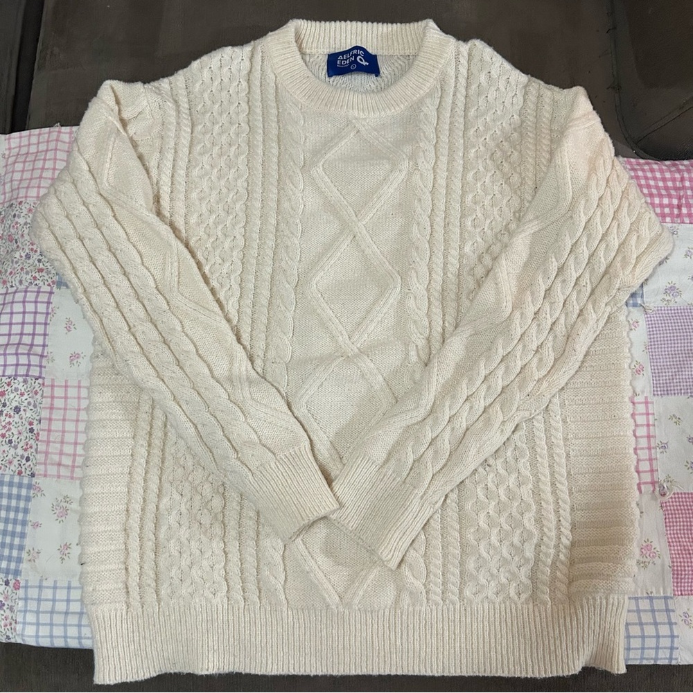 Aelfric Eden Crewneck Cable Knit Sweater